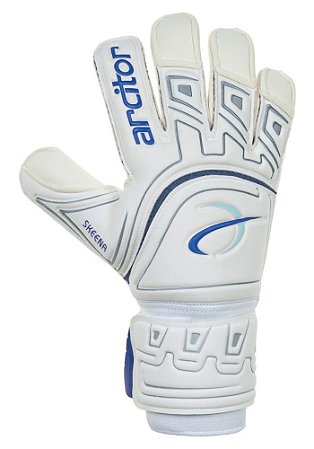 Luvas de Goleiro Arcitor Skeena Rollfinger (Branco Azul Cinza) D-SOFT 3mm