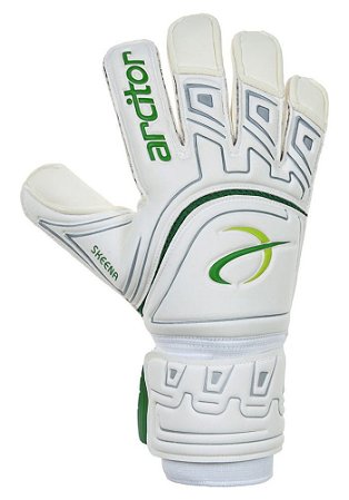 Luvas de Goleiro Arcitor Skeena Rollfinger (Branco Verde Cinza) D-SOFT 3mm