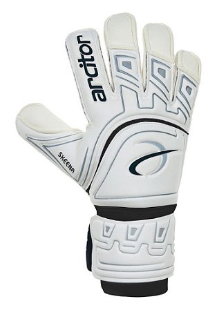 Luvas de Goleiro Arcitor Skeena Rollfinger (Branco Preto Cinza) D-SOFT 3mm