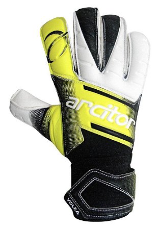 Luvas de Goleiro Arcitor Volka Rollfinger (Branco Verde-Limão) SCF Elite