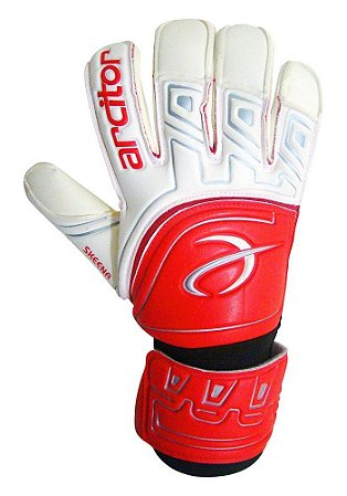 Luvas de Goleiro Arcitor Skeena Rollfinger (Vermelho Branco) AW Elite