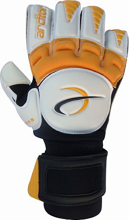 Luvas de Goleiro Arcitor Keras EVA Hybrid (Branco Amarelo Preto) AW Elite