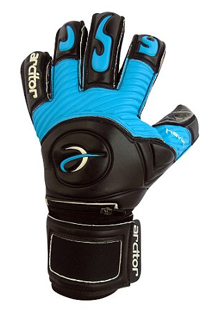 Luvas de Goleiro Arcitor Havik Hybrid Finger Protection (Preto Azul) Extended SCF Elite