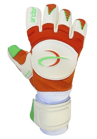 Luvas de Goleiro Arcitor Keras EVA Negative (Branco Laranja Verde) SCF Elite