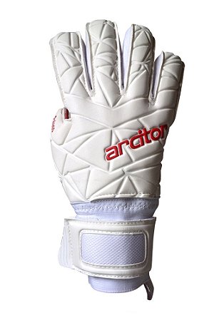 Luvas de Goleiro Arcitor Palaso Negative Finger Protection (Branco Vermelho) SCF Elite