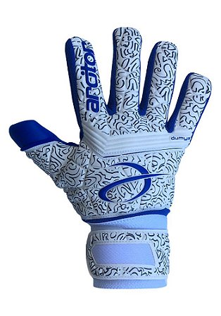 Luvas de Goleiro Arcitor Dumyat Negative Finger Support (Branco Azul Royal) D-SOFT 3.5mm