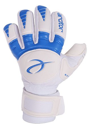 Luvas de Goleiro Arcitor Keras HTEX Negative (Branco Azul) D-SOFT 3mm