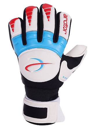 Luvas de Goleiro Arcitor Keras HTEX Negative (Branco Azul Vermelho) D-SOFT 3mm