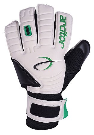 Luvas de Goleiro Arcitor Komino Flat (Branco Verde Preto) AP PRO