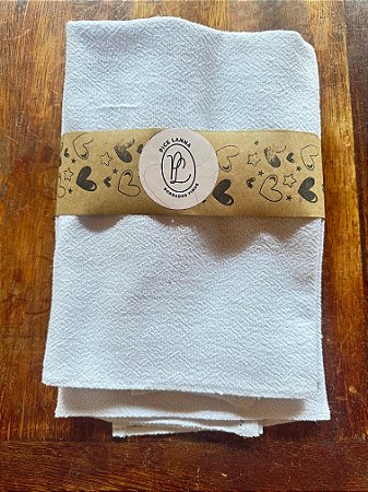 Kit com 3 panos de prato branco liso - ajour