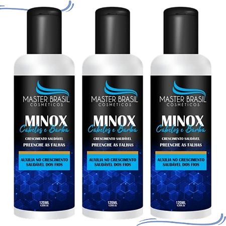 Serum Mixidil Masculino Crescimento Antiqueda Cabelo Barba 3 Un. 360ml