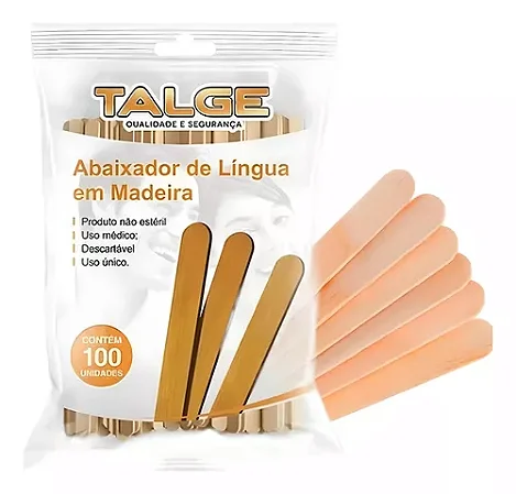 Abaixador de Lingua 100un Descartavel Palito Depilacao.