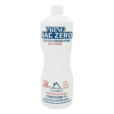 PRING - ALCOOL PRING BACTERICIDA - BAC ZERO 1 LITRO