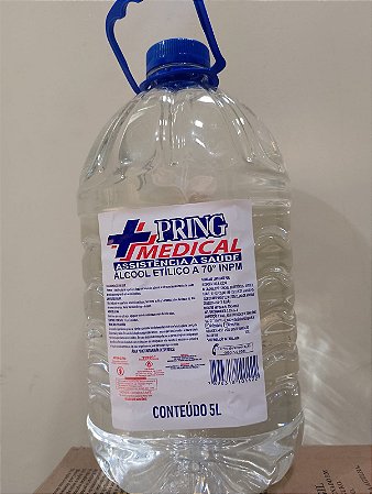 Pring - Álcool Líquido Hidratado 70% 5 L - Pring