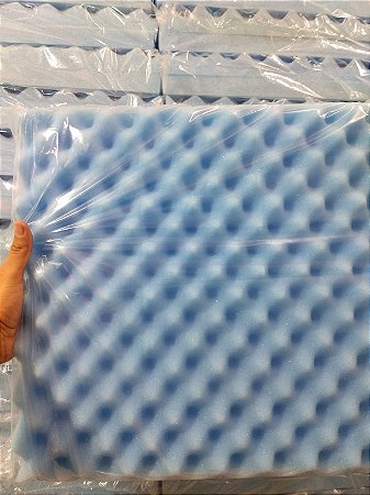 Almofada Caixa de Ovo Espuma 40x40 x 7CM AZUL-DUPLA FACE-QUADRADA-D28