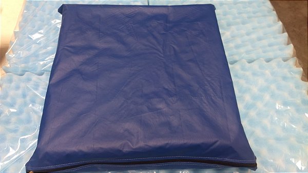 Almofada Caixa de Ovo Espuma COM CAPA - 40x40 x 7CM AZUL-DUPLA FACE-QUADRADA-D28