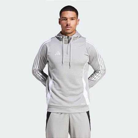 Jaqueta Adidas Tiro Aeroready Cinza com capuz - Top Sport