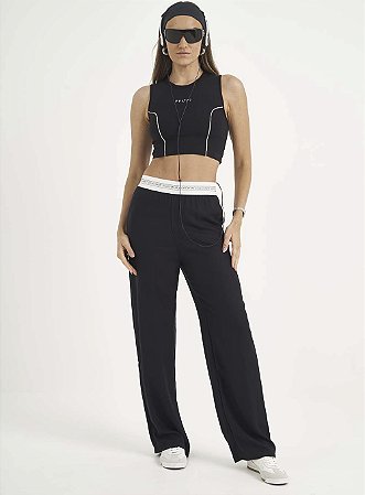 Calça Colcci Feminina Wide Leg Comfort Viscose Preta