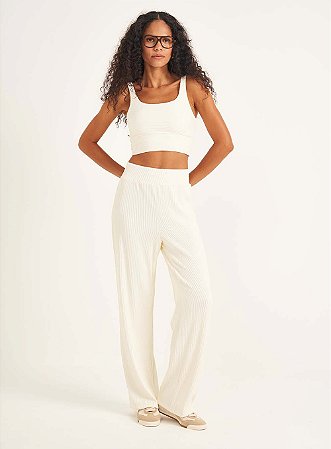 Calça Colcci Feminina Pantalona Comfort Off White