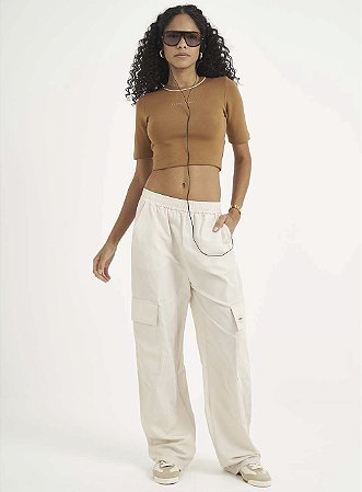 Blusa Cropped Colcci Feminina Slim - Marrom ou Preta