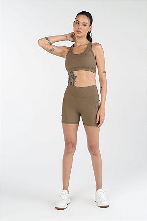Shorts Bermuda Sol Sports Feminina com bolso - Preta ou Marrom Chocolate