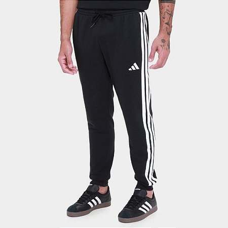 Calça Adidas French Terry 3 Listras Masculina - Preto