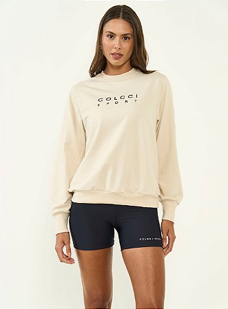 Blusão Moletom Colcci Sport Feminino Comfort Fit - Off White ou Marrom