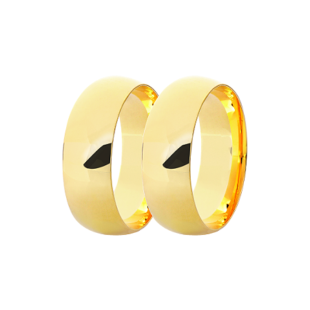 Par de Alianças em Ouro Tradicional 7mm