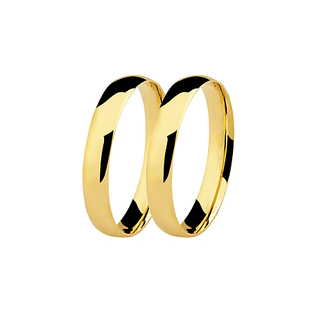 Par de Alianças em Ouro Tradicional 4mm