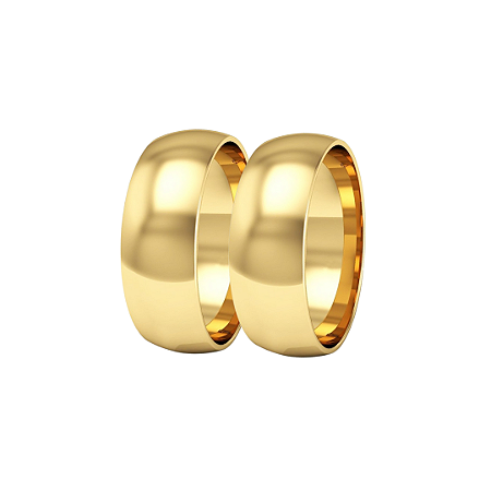 Par de Alianças em Ouro Tradicional 8mm