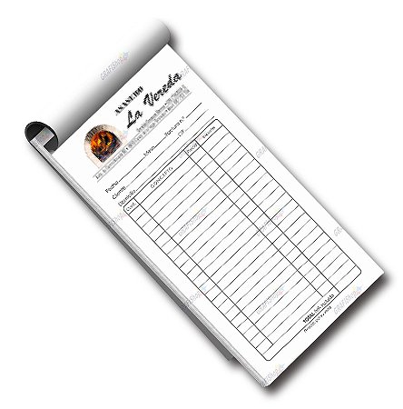 Impressão de Comandas Personalizadas - Tele Gráfica Zona Norte Porto Alegre Canoas Cachoeirinha Gravataí Alvorada Viamão