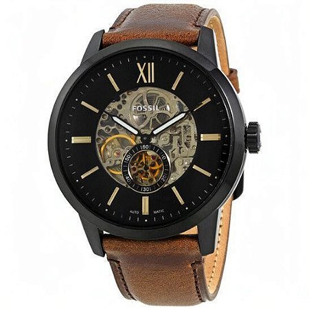 FÓSSIL Townsman Automatic Black Skeleton Dial