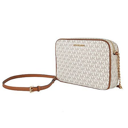 MICHAEL KORS Vanilla Signature-coated Jet Set Large East West