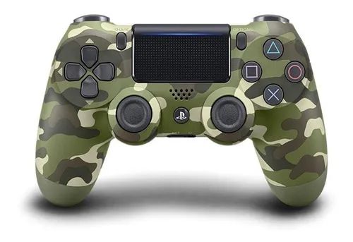 Controle Sony Dualshock 4 Green Camouflage sem fio (Com led frontal) - PS4
