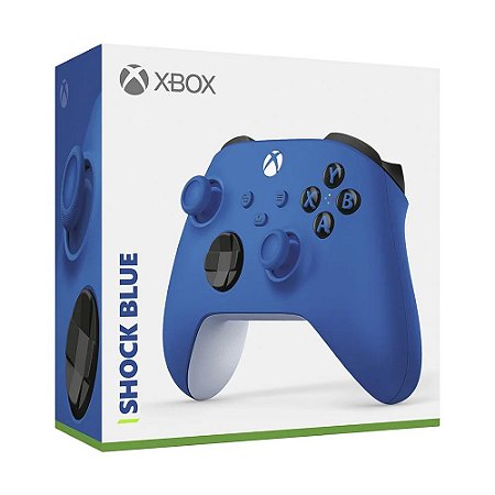 Controle Sem Fio Xbox Shock Blue, Series X, S, One e PC