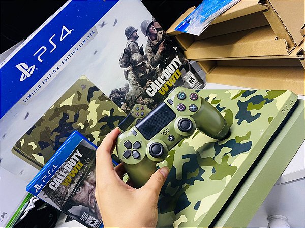 Console PS4 Slim 1TB Edição Limitada Call of Duty WWII Seminovo