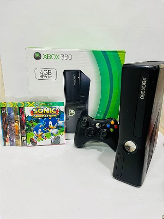 XBOX 360 Slim 4GB Destravado LT 3.0 + 3 Anos de Garantia ZG!