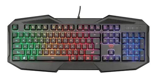 Teclado Gamer Trust GXT Avonn Rainbow com fio