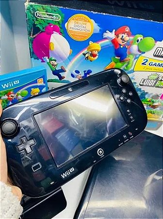 Nintendo Wii U Preto 32GB New Super Mario Bros U Usado