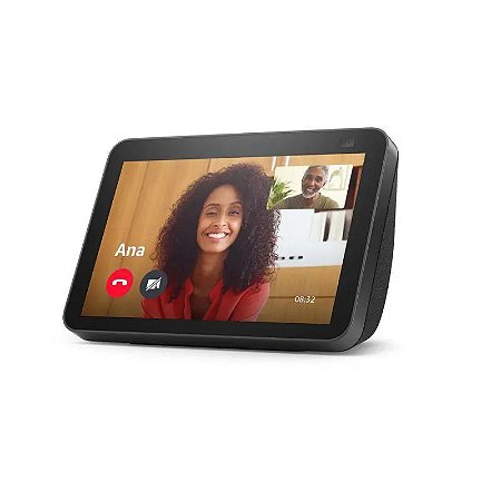 Echo Show 8 Preta (2ª Geração, versão 2021): Smart Display HD de 8" com Alexa e câmera de 13MP - Amazon