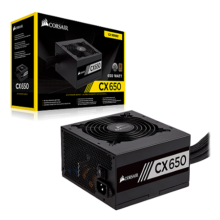 Fonte Corsair CX Series CX650, 650W, 80 Plus Bronze, Com Cabo, Preto - CP-9020278-BR