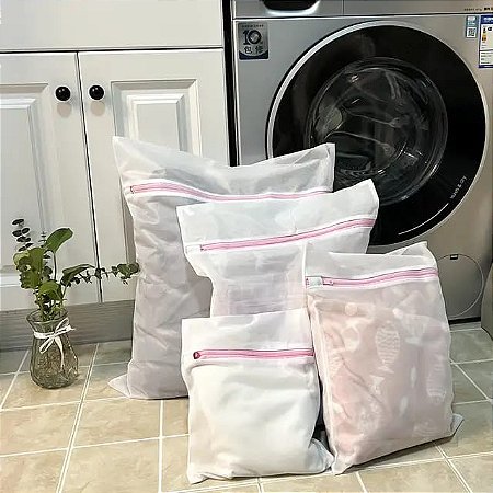 kit com 3 Sacos para lavar roupas (G) Protetor - Bc Home Decor