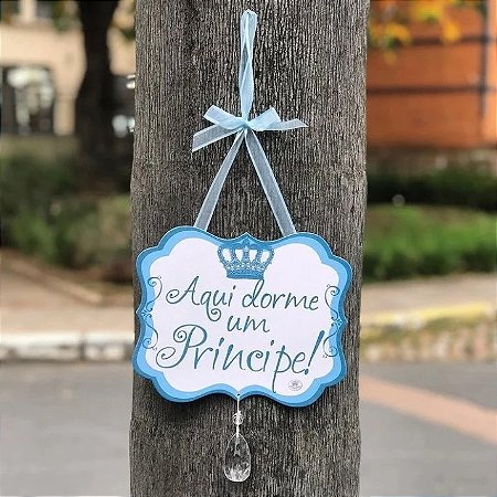 Móbile de parede aqui dorme um príncipe 18x22