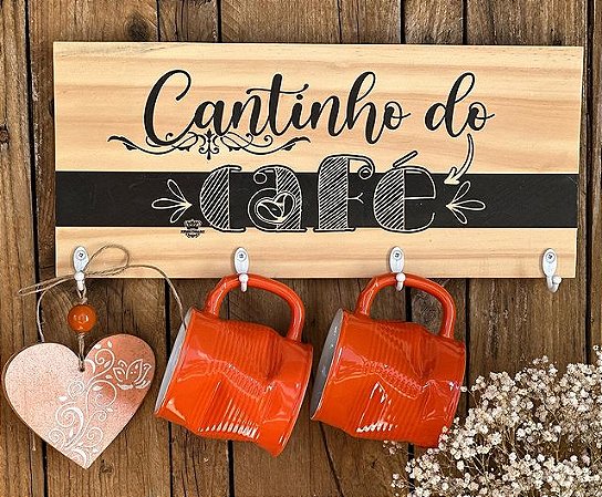 PORTA-CANECA CANTINHO DO CAFÉ 18X40 - Laurinha Presentes