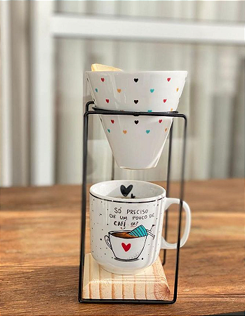 COADOR + CANECA COM SUPORTE COLEÇÃO GRATIDÃO - SÓ PRECISO DE UM POUCO DE CAFÉ OK?