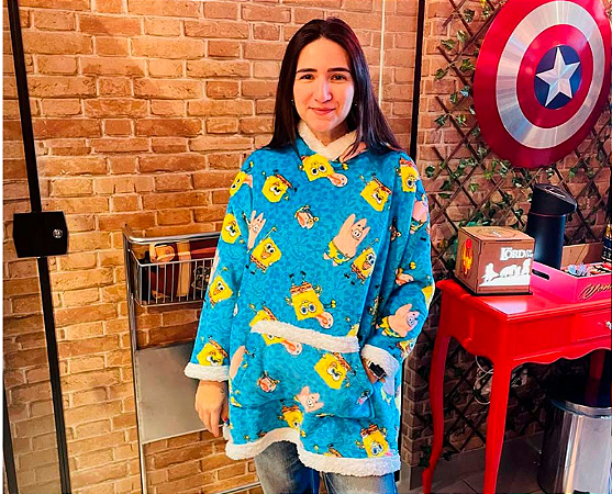 MOLETOM HOODIE ADULTO  BOB ESPONJA