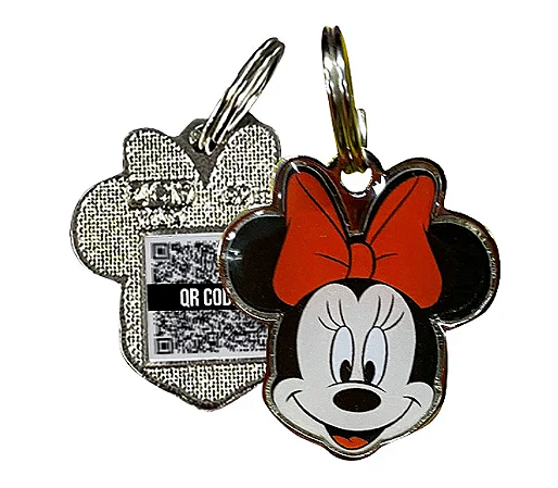 Minnie Mouse PetCode Pingente De Identificação De Metal Para Coleira C/ QR Code Licenciado Disney!