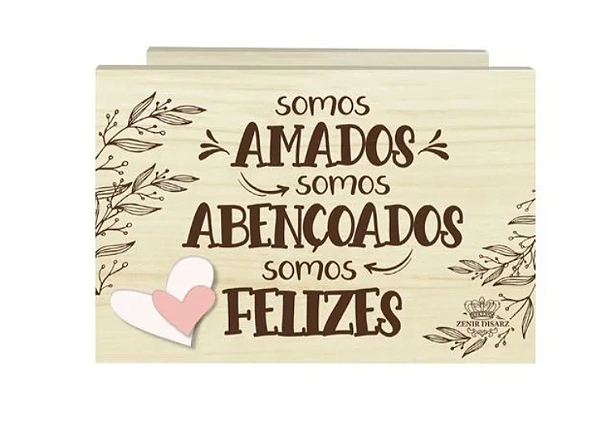 Enfeite Suporte Para Vaso Somos Amados 9 x 13 x 14cm