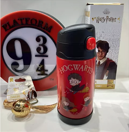 GARRAFA INFANTIL CLICK COM CANUDO HOGWARTS – HARRY POTTER