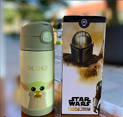 GARRAFA INFANTIL CLICK COM CANUDO BABY YODA – THE MANDALORIAN